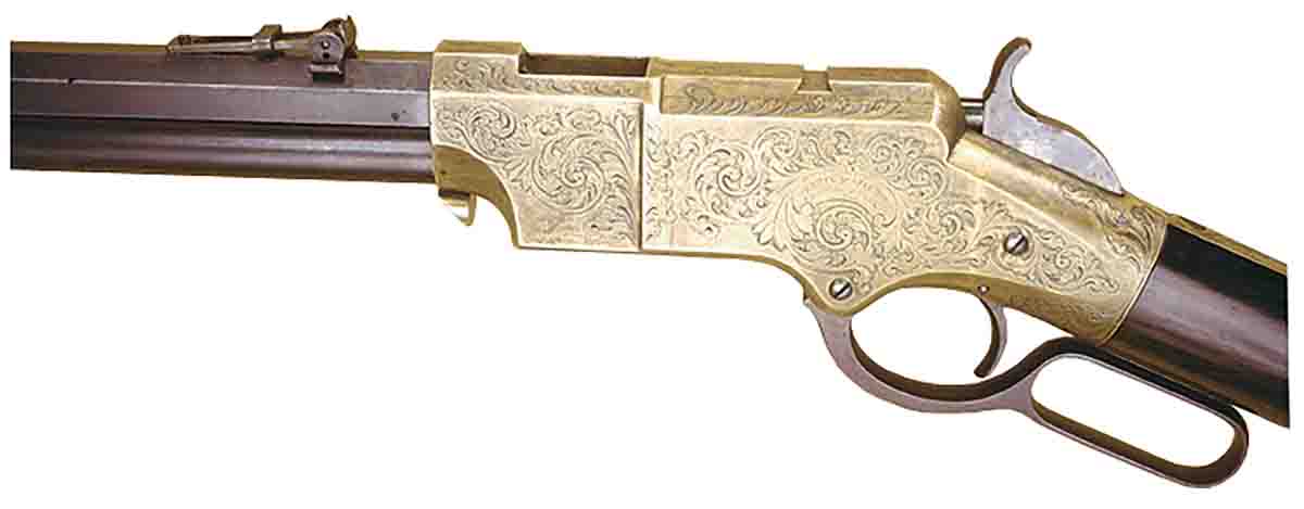 The Henry rifle with its brass (gunmetal) receiver was a perfect candidate for a presentation piece. This original Henry rifle was presented to Edwin M. Stanton, secretary of war in the Lincoln administration. (Photo courtesy of Dixie Gun Works)